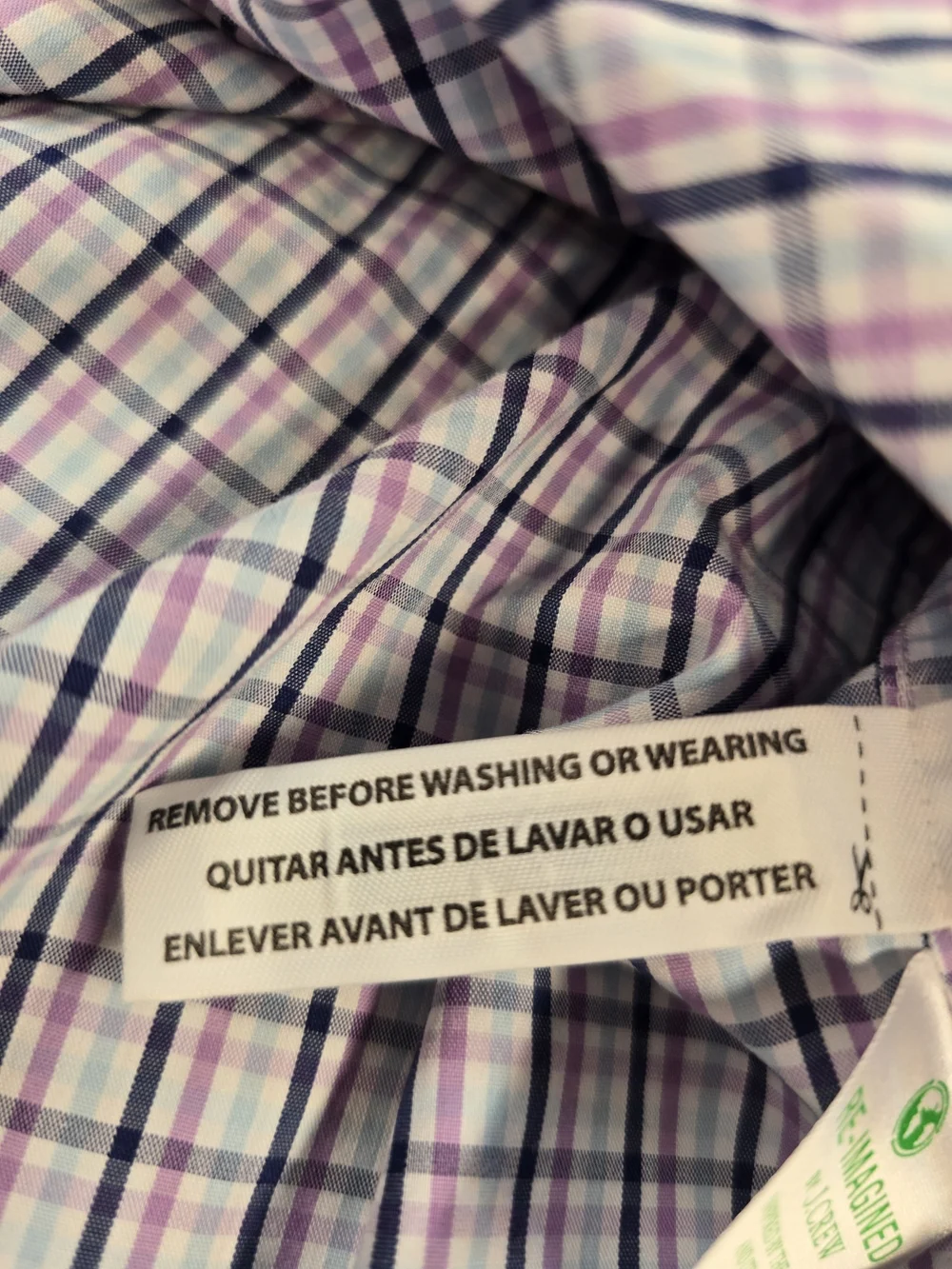 J. Crew Men's Button-Down Plaid Shirt - Purple/Blue/White/Black Size Large